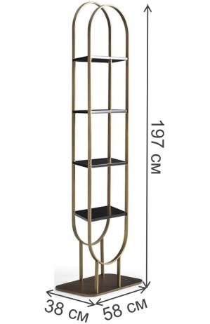 Стеллаж Гаррет матовая бронза / черный Стеллаж Гаррет матовая бронза / черный