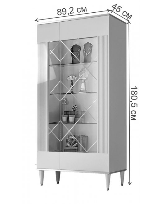 Витрина Rimini Solo правая слоновая кость с золотом Витрина Rimini Solo правая слоновая кость с золотом