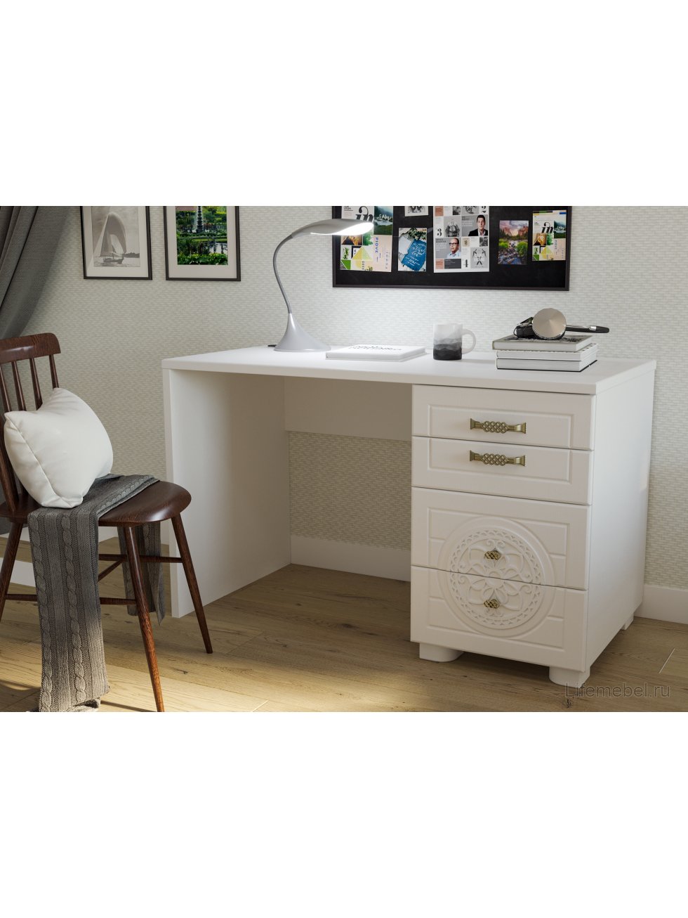 Письменный стол Монблан МБ-70К белое дерево