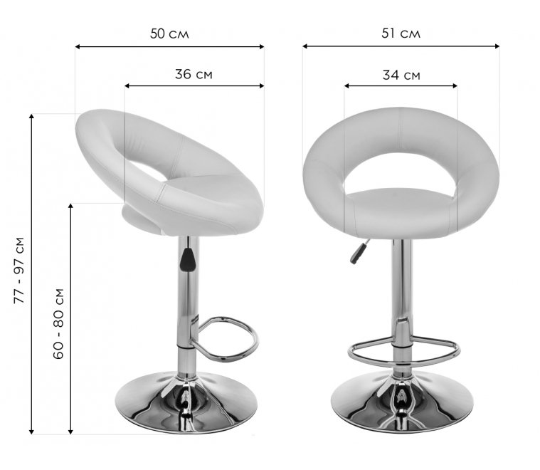 Барный стул Oazis white / chrome Барный стул Oazis white / chrome