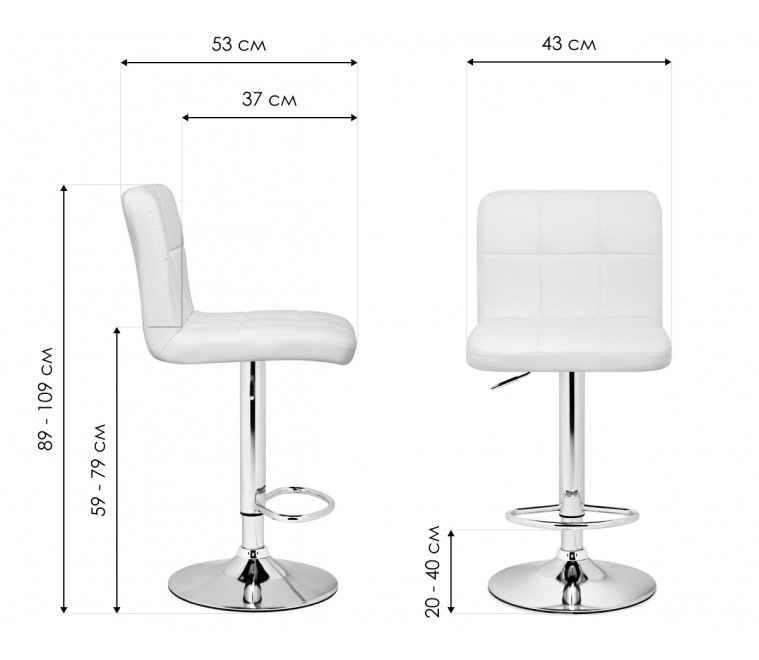 Барный стул Paskal white / chrome Барный стул Paskal white / chrome