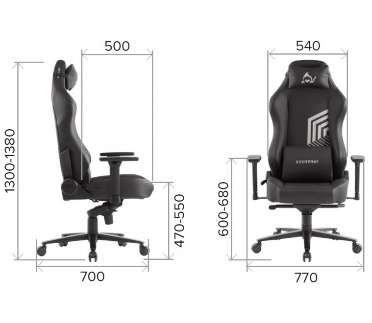 Геймерское кресло Everprof Hanzo экокожа черный Геймерское кресло Everprof Hanzo экокожа черный