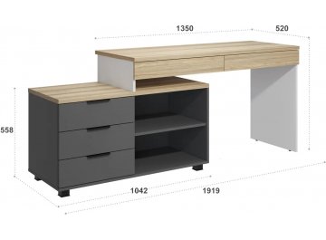 Комплект для кабинета Скайлайт блэквуд ячменный / графит / белый / меренга комплектация 2