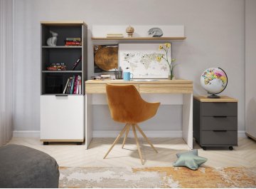 Комплект для кабинета Скайлайт блэквуд ячменный / графит / белый / меренга комплектация 3