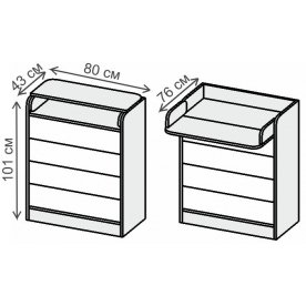Комод Бриз 800 Волна