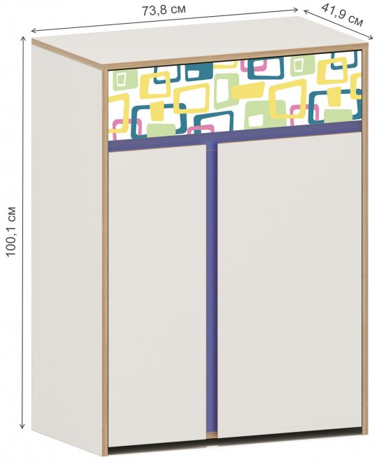 Комод Радуга Р7 дуб ривьера / белый