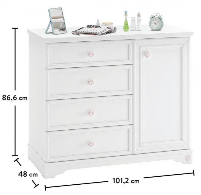 Комод детский Rustic белый