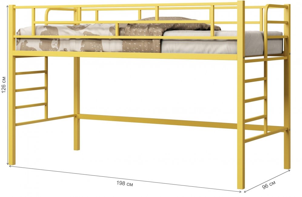 Кровать-чердак Ассоль желтый
