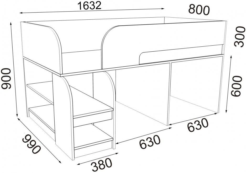 Кровать-чердак Астра 9/3 дуб молочный / розовый
