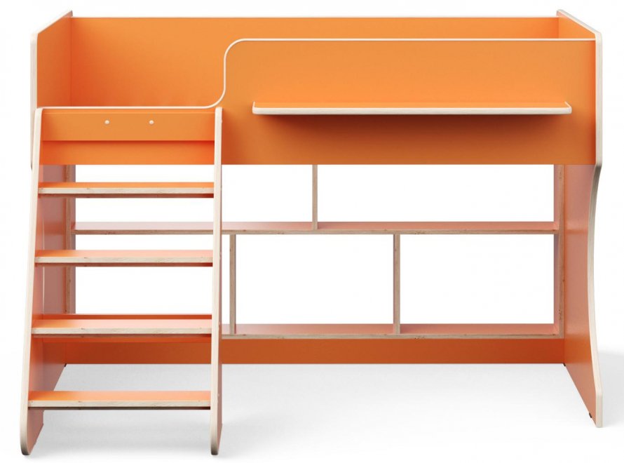Кровать-чердак Капризун 2 Р436 оранжевая