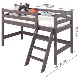 Кровать-чердак Соня с наклонной лестницей вариант 12