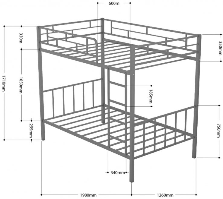 Двухъярусная кровать Валенсия 120 ящики белый / дуб крафт табак