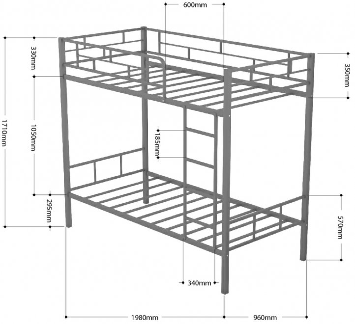 Двухъярусная кровать Валенсия белый