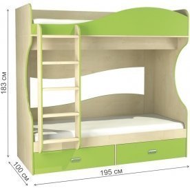 Двухъярусная кровать Комби