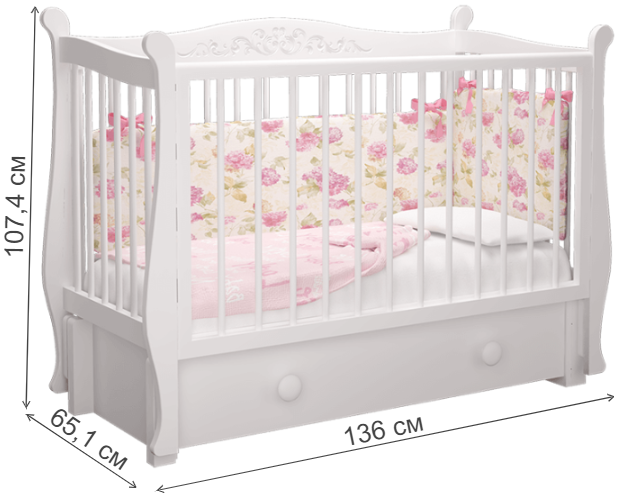 Кроватка Джулия белая