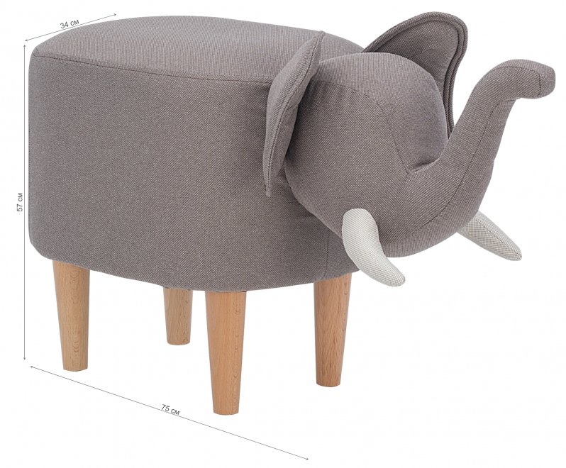 Пуф Leset Slon combi ткань milos 16 / milos 02