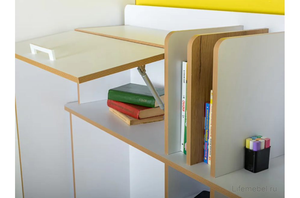 Полка Вуди 10.115 белый премиум / дуб золотой craft