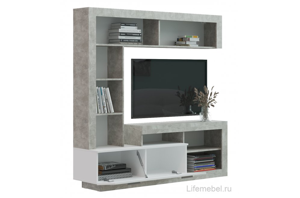 Готовая гостиная Монтана Мини atelier / белый глянец  - Уцененный экземпляр