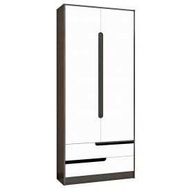 Шкаф двухдверный Гавана венге/ акрил белый