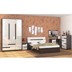 Шкаф двухдверный Гавана венге/ акрил белый