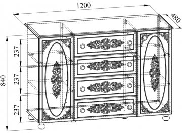 Модульная гостиная Ассоль комплектация 6