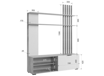 Модульная гостиная Бери К1 комплектация 1