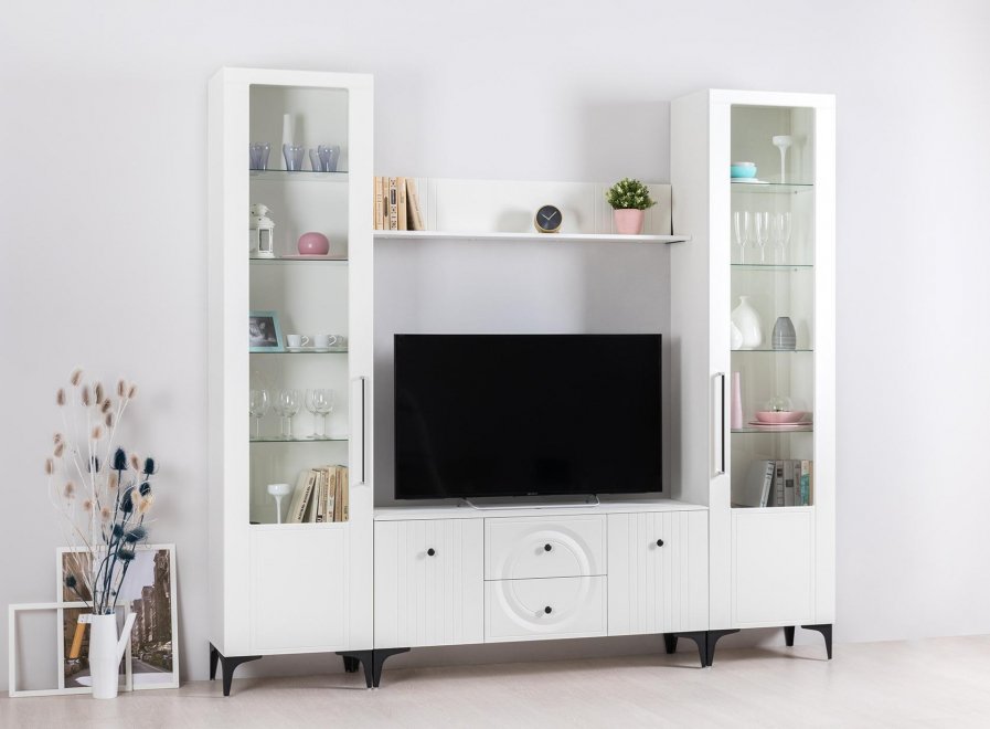 Модульная гостиная Вестра белый шагрень комплектация 3