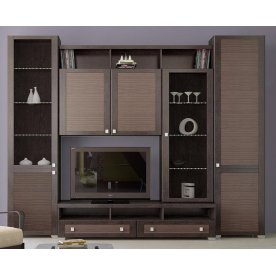 Стенка для гостиной Фиджи (комплектация 32) венге цаво / каналы дуба