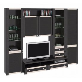 Стенка для гостиной Фиджи (комплектация 33) венге цаво