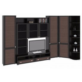 Стенка для гостиной Фиджи (комплектация 37) венге цаво / каналы дуба