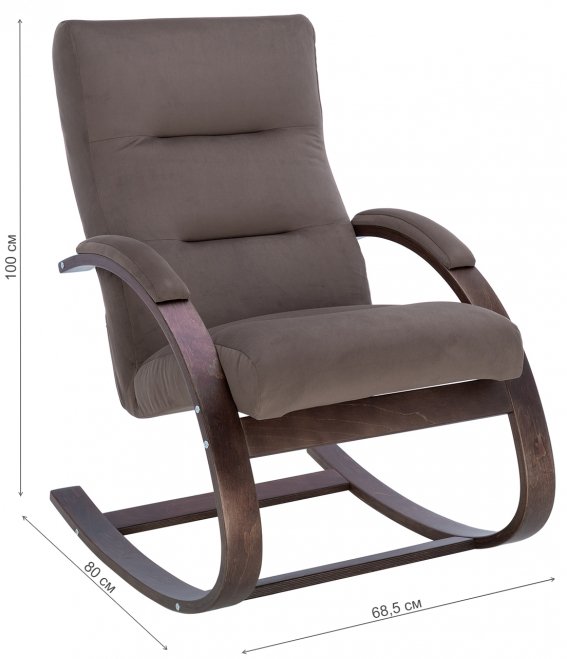 Кресло-качалка Leset Милано орех / V23 молочный шоколад