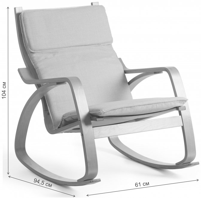 Кресло-качалка mod. AX3005 бежевое / дуб