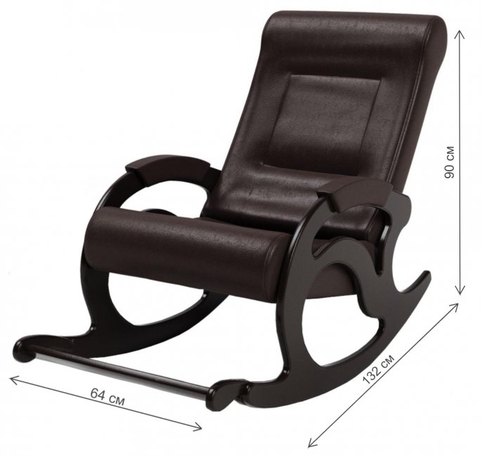 Кресло-качалка Тироль экокожа венге
