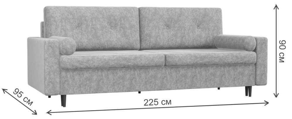 Диван Урбано рогожка серый