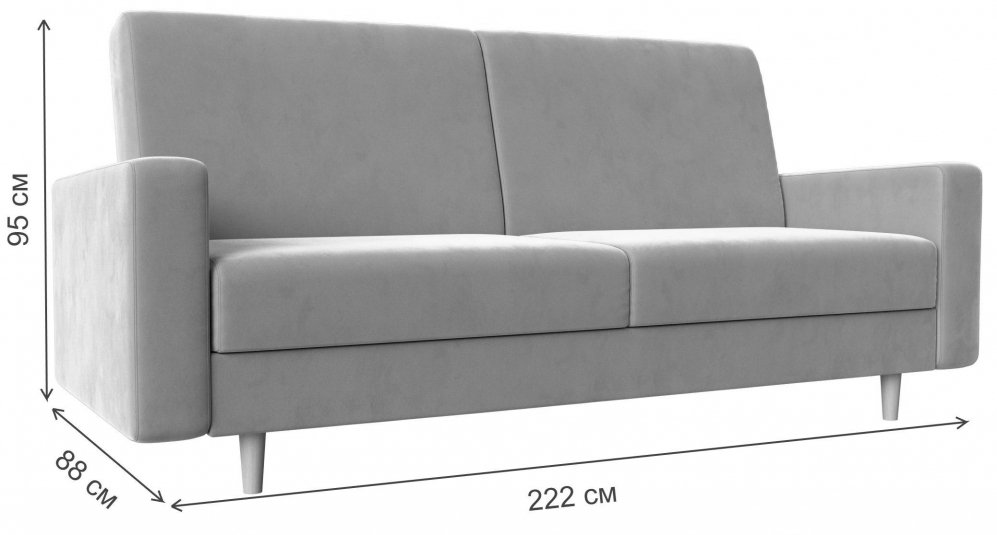 Диван Бонн серая рогожка