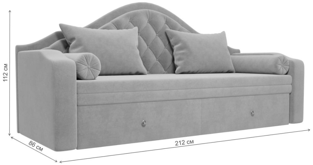 Диван детский Сойер велюр MR бежевый