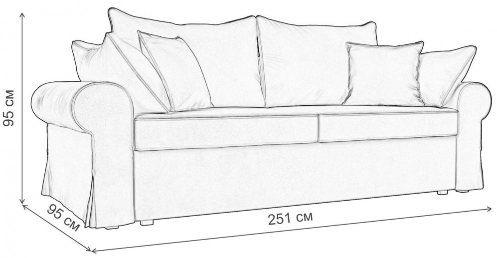 Диван Центавр коричневая рогожка