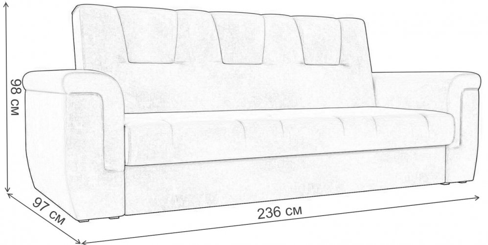 Диван Монте рогожка серая / бежевая