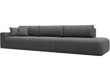 Диван-кровать Форум-036 НПБ Модерн Лонг подлокотник слева замша joly 13 серая