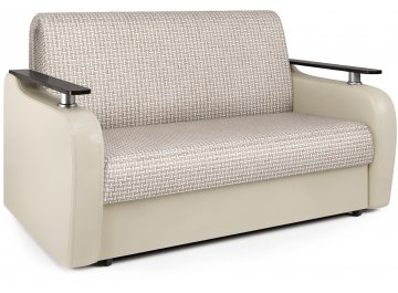 Диван-кровать Гранд Д140 аккордеон Корфу бежевый / экокожа бежевый
