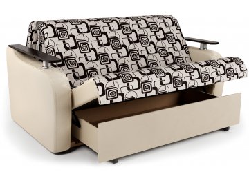 Диван-кровать Гранд Д160 аккордеон экокожа бежевый / ромб