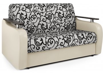 Диван-кровать Гранд Д160 аккордеон экокожа бежевый / узоры