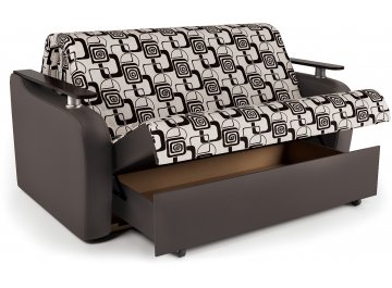 Диван-кровать Гранд Д160 аккордеон экокожа шоколад / ромб