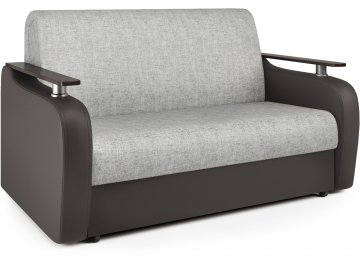 Диван-кровать Гранд Д160 аккордеон экокожа шоколад / серый шенилл