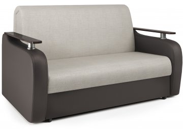 Диван-кровать Гранд Д160 аккордеон экокожа шоколад / шенилл бежевый