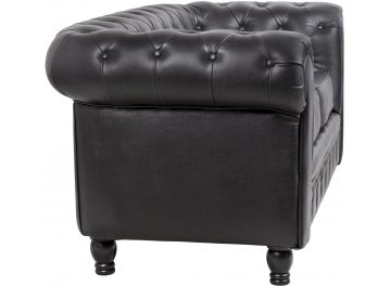 Диван из черной кожи Chesterfield Black Leather 2S