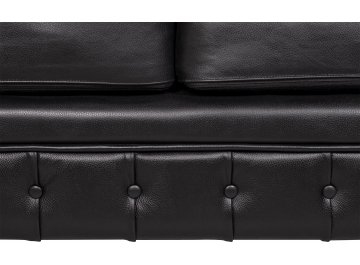 Диван из черной кожи Chesterfield Black Leather 2S