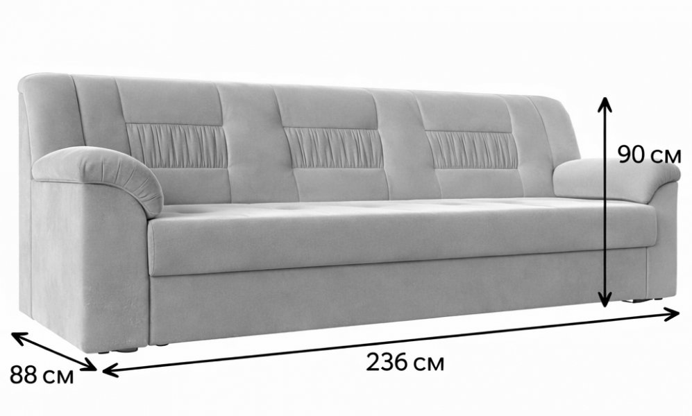 Диван Карелия бежевый велюр