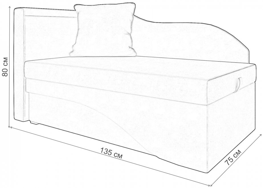 Диван-кушетка Женева-Софт левый микровельвет зеленый