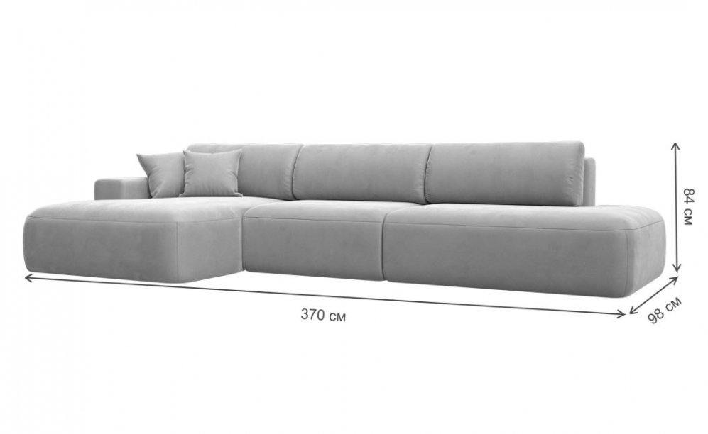 Диван Форум-036 НПБ Модерн Лонг подлокотник слева микровельвет бежевый